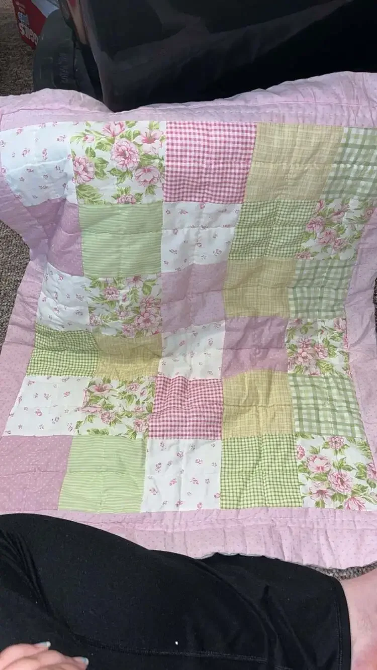Vintage Floral Patchwork Quilt Pillowcase